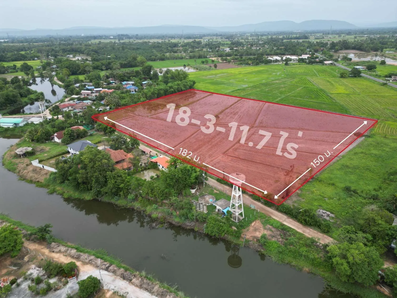 ขายที่ดินแปลงใหญ่ 18 ไร่กว่า หน้ากว้าง 182 เมตร ทำเลศักยภาพ ใกล้ไทยแอโรว์ รูปที่ 2