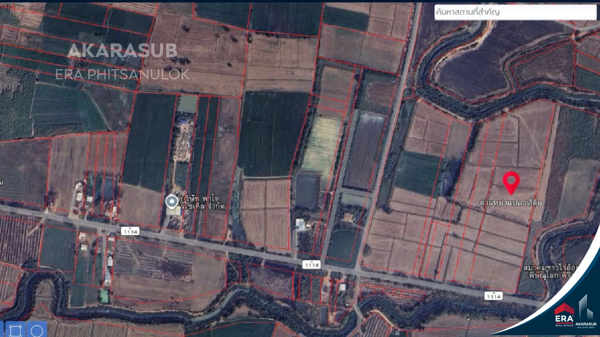 ที่ดินเปล่าแปลงใหญ่ หน้ากว้างสวย ติดถนนทางหลวง 1114 (สันติบันเทิง-บางกระทุ่ม) รูปที่ 3